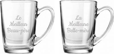 Theeglas gegraveerd - 32cl - Le Meilleur Beau-père & La Meilleure Belle-mère