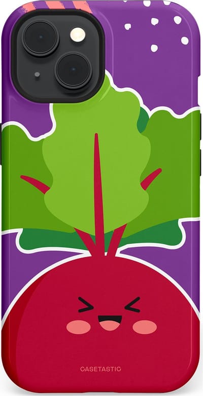 Casetastic Hoesje Geschikt voor Apple iPhone 15 Magsafe - Stijlvolle Beschermende Duo-layer Case - Kawaii Groenten Look
