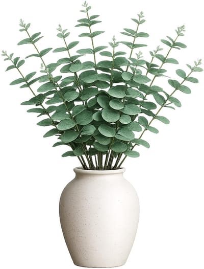 Bellatio Design Kunstplant takken Eucalyptus Cinera - 6x - 90 cm - 5 takken - kunst bladgroen - decoratief - zijdebloemen