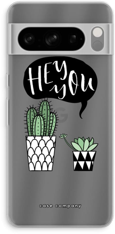 Case Company® - Hoesje geschikt voor Google Pixel 8 Pro hoesje - Hey you cactus - Soft Cover Telefoonhoesje - Bescherming aan alle Kanten en Schermrand