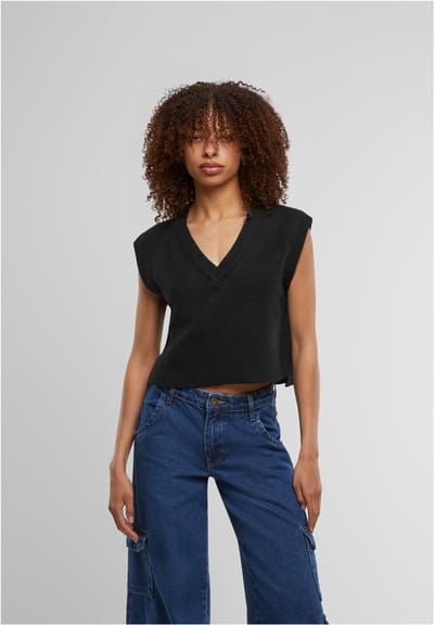 Urban Classics - Soft Knit Pullunder Mouwloze top - XL - Zwart