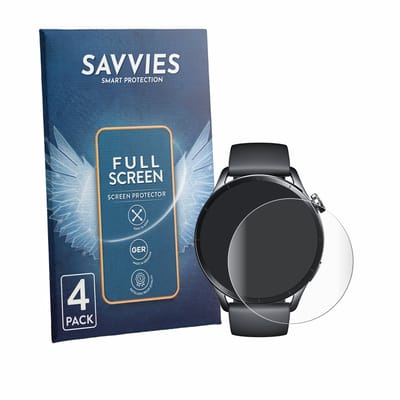 Savvies - Screenprotector voor Xiaomi Watch S5 - Folie Beschermfolie transparant volledig dekking 4 Stuks