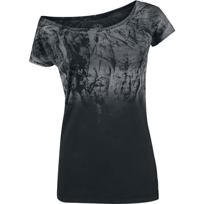 Outer Vision T-shirt - Marylin Spatolato - L tot XXL - voor Vrouwen - zwart-grijs