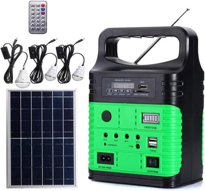 Zonne-energie Systeem - Draagbare Energie - Buitenverlichting Opladen - Ingebouwde Radio - 10 Watt - Groen