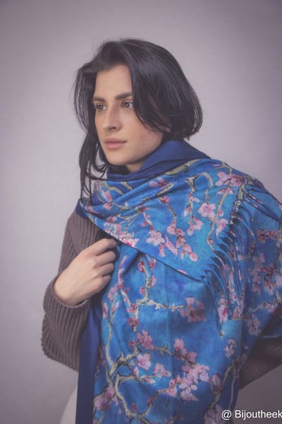 Bijoutheek Sjaal (Fashion) Roze Amandelbloesem Van Gogh Print