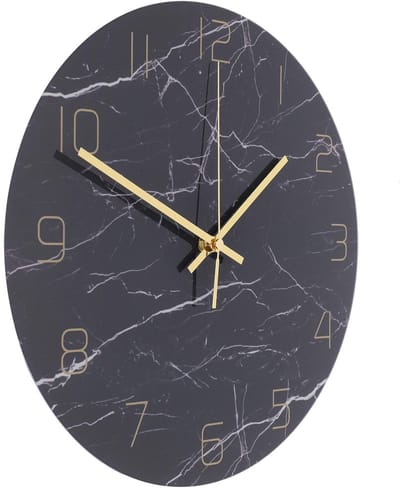 Dailygoods - Dailygoody - Wandklok - Decoratieve Klok - Modern Design - Marmer - Stil - Binnengebruik - 30 cm - Marmergrijs