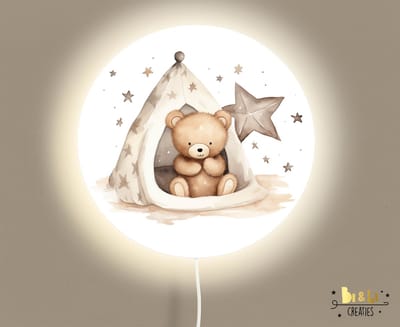 Wandlamp rond beer in tipi-lamp-beer-sfeerverlichting-kinderkamerdecoratie-woonaccessoires