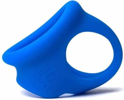 Sport Fucker - Cock Chute - Rekbare Cockring en Ballenspreider - Liquid Siliconen - Blauw