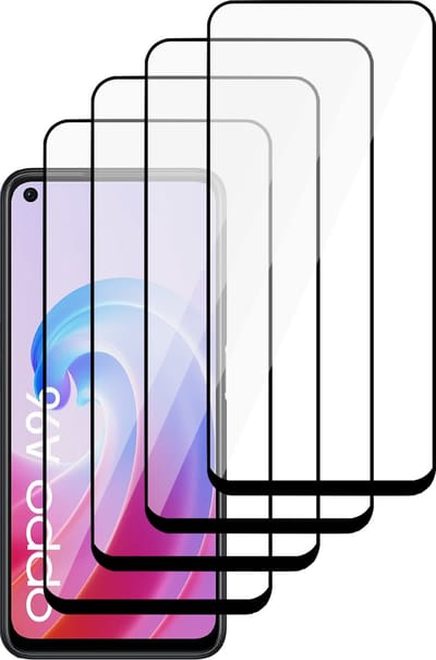 Screenprotector geschikt voor Oppo A96 - Gehard Glas Beschermglas Tempered Glass Volledig Dekkende Screen Protector - 4 Stuks