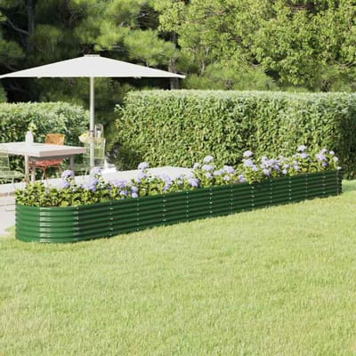 vidaXL - Plantenbak - 512x80x36 - cm - gegalvaniseerd - staal - groen