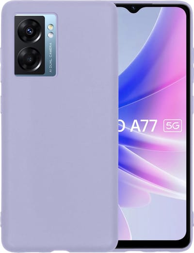 Hoesje - Geschikt voor OPPO A77 - Sterk & Shockproof - Siliconen Case - Hoes Cover - Telefoonhoes - Lila