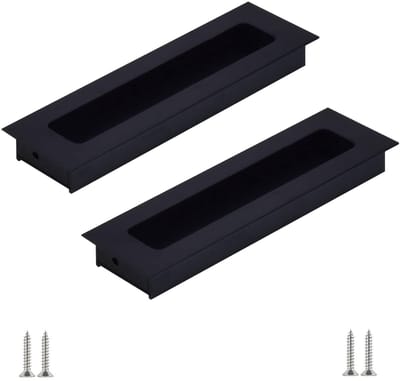 Cosensi- Deurgreep Zwart - Aluminium Legering - Verstevigde Handgreep - Voor Schuifdeuren - Voor Keukenkasten - Eenvoudige Installatie - 175mm x 42mm - Deurgrepen