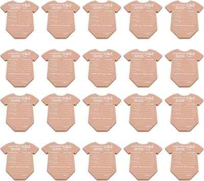 20 Stuks Baby Shower Advieskaarten Set, Dikke Kraft Papier Voorspellingskaarten voor Babyshowers en Gender Reveal Feesten, Onesie Vormgeving, Creatieve Ideeën en Tips