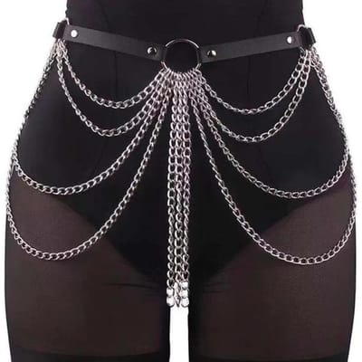 Ceintures Harnais en Cuir PU pour Femmes Mode Punk Harnais de Poitrine Style Urbain Gothique Port Quotidien Ou Accessoires de Vêtements de Fête