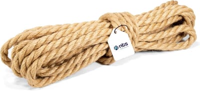 Jute Touw 12mm Dik - 20 Meter Sterke Hennep Touw voor Tuin en Ambacht