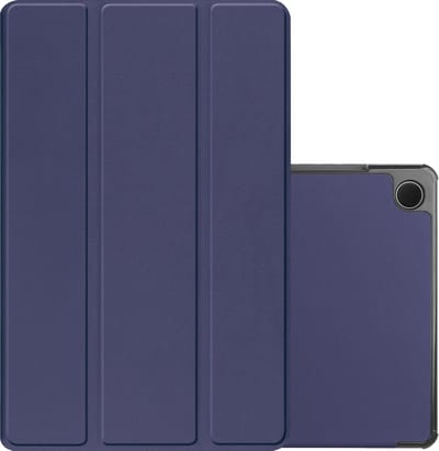 Hoes - Geschikt voor Samsung Galaxy Tab A9 Plus - Dun & Stevig - Trifold Bookcase - Hard Cover - Hardcover Book Case - Tablet Hoesje - Donkerblauw