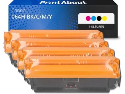 PrintAbout huismerk Toner 064H BK/C/M/Y 4-kleuren Multipack Hoge capaciteit Geschikt voor Canon
