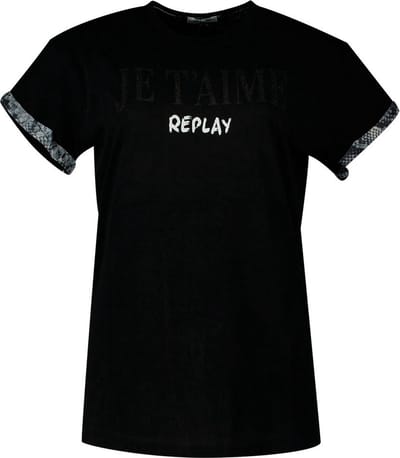 Replay W3625.000.22536p.098 T-shirt Met Korte Mouwen Zwart XS Vrouw