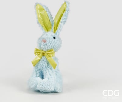 EDG Enzo De Gasperi Pluche konijn decoratie Pasen H28 Licht blauw