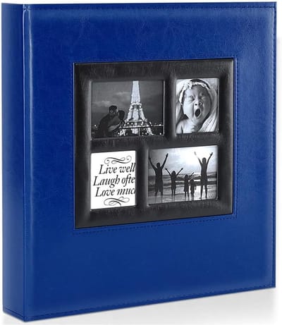 Fotoalbum Groot Vintage Stijl Leer voor 500 Foto's 10x15 Zwarte Pagina's