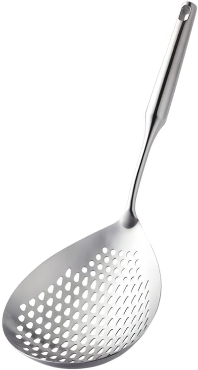 Quvo® Spatel - Zeef - Schuimspaan - Zilver - 15cm x 2cm x 38cm