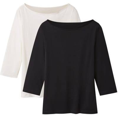 ESMARA Set van 2 dames tops (Zwart/wit, XS (32/34))