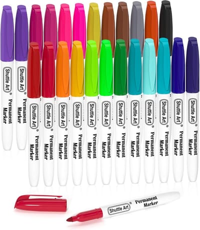 Alcohol Markers - Permanent Markers Set - 24 Kleuren - Fijne Punt - Watervast en Sneldrogend - Voor Creatieve Projecten
