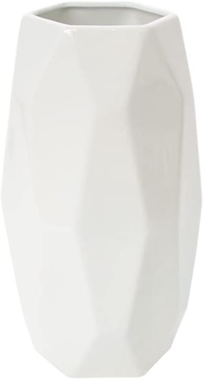Minimalistische 20CM Witte Bloemvaas van Keramiek voor Moderne Tafel en Interieurdecoratie
