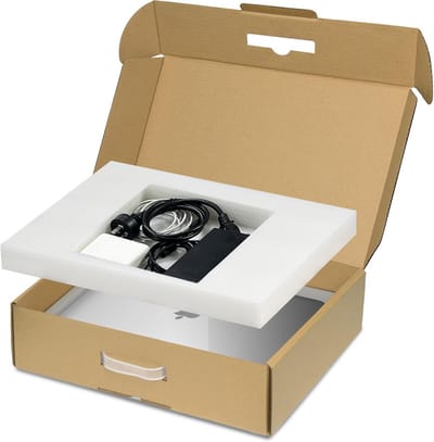 Laptop-verzenddoos met schuim voor notebooks tot 17,3 inch - Veilige brievenbus voor laptops - Bruin