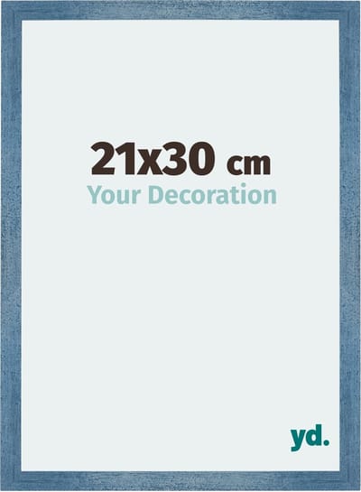 Your Decoration - Fotolijst 21x30 cm - MDF - Helder Blauw Geveegd - Mura