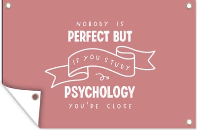 Muurdecoratie Studenten - Studeren - Psychologie - Quotes - 180x120 cm - Tuinposter - Tuindoek