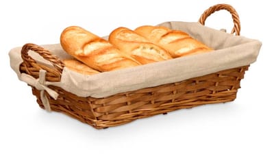 Kipit Storage Rieten mand - gevlochten riet - bruin - 39 x 24 x 13 cm - broodmand - serveermand