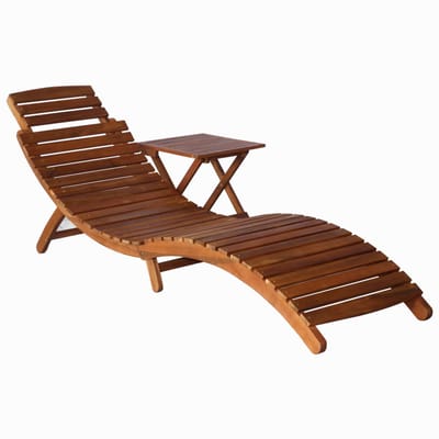 vidaXL - Ligbed - met - tafel - massief - acaciahout - bruin