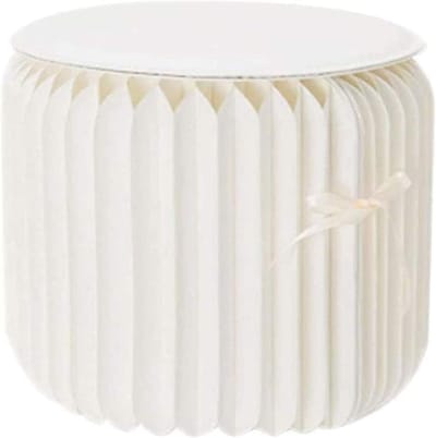 Opvouwbare Voetenbank - Zitkruk Ottomaan - Extra Zitplaats - Honingraat Structuur - 32x28 cm - Kaki