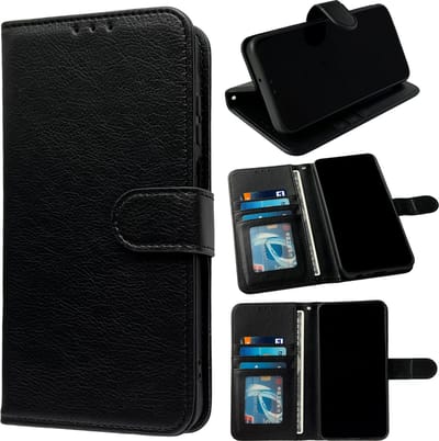 Casemania Hoesje Geschikt voor Samsung Galaxy A55 - Zwart - Luxe Portemonnee Book Case - Pasjeshouder en Magneetlipje