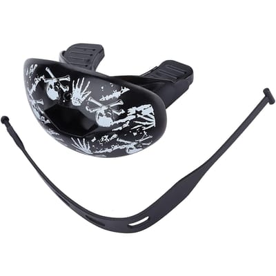 Protège-dents TPR de qualité alimentaire 4 couleurs Protecteur de dents pour Boxe Football Rugby Sports Skull black