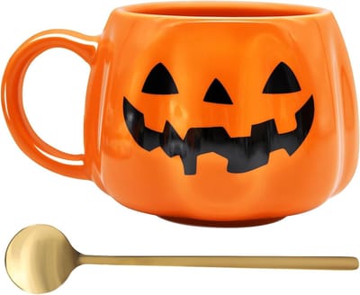 Halloween Tasse met Pompoen Design, 12oz Keramische Mok voor Koffie, Herfstdecoratie en Verjaardagsgeschenk