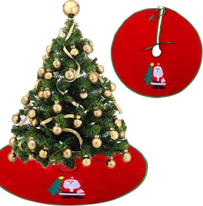 Ronde Kerstboomdeken van 60 cm - Decoratieve Kerstboomkleed voor Kleine Kerstbomen, Kerstdecoratie en Bescherming van de Vloer