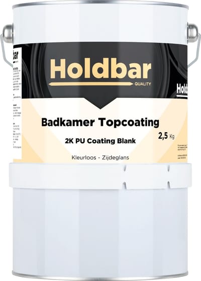 Holdbar Badkamer Topcoating Zijdeglans 2,5 kg - Badkamerverf - Transparant - Glashelder - Tegelverf - Waterdichte Badkamer verf - Ook Toepasbaar in douchecel - Gemakkelijk te reinigen - Mat- Zijde- en Hoogglans - 2 Componenten