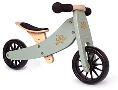 Loopfiets Driewieler - Houten Speelgoed - Buiten Spelen - 2-in-1 Functie - Normaal - Salie Groen