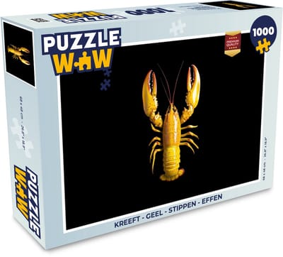 Puzzel Kreeft - Geel - Stippen - Effen - Legpuzzel - Puzzel 1000 stukjes volwassenen