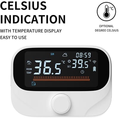 Slimme Thermostaat voor Huis Boiler Verwarming RF433 WiFi AC Thermostaat 980ft Draadloos Bereik APP en Spraakbesturing LED wit