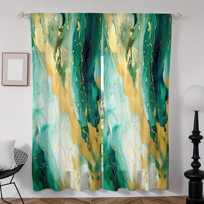 2-delige set Elegante marmernerf Vrouw Digitale print Gordijnen Tunnel voor roede Voor woonkamer Slaapkamer Raam Klassieke huisdecoratie 100W130H(CM)40x51in&Grommet Top