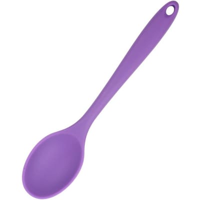 1 cuillère à mélanger en silicone antiadhésive pour la cuisine, le mélange et le service violet