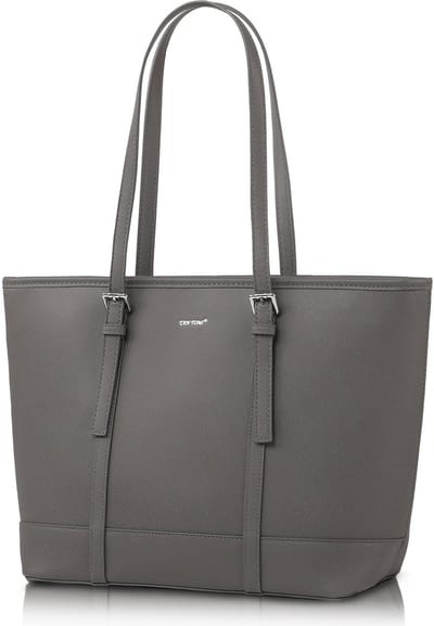 TAN.TOMI Handtas Dames – Shopper met Rits – Praktische Schooltas & Casual Schoudertas - Grijs