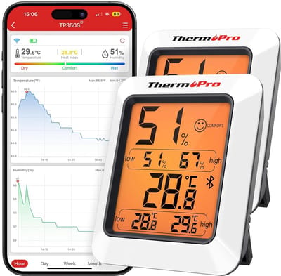 Weerstation Binnen en Buiten - Hygrometer Draadloos - Luchtvochtigheidsmeter - Weer