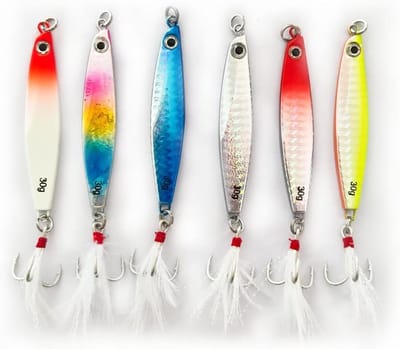 Thijox - 6 Stuks Viskits Kunstaas, Metalen Vissen Jig 7,65 cm met 4# Crankbait-haken, Lood Gieten Kunstmatige Vishaak voor Spinnen en Aanvallen
