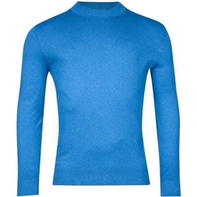 Baileys Trui Pima Cotton Uni Color Turtleneck Single Knit Bright Blue / male