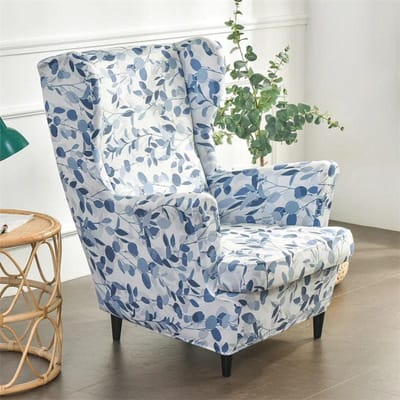Pastorale Oorfauteuilhoes Stretch Spandex Fauteuilhoes Kleurrijke Relax Bankhoezen Met Zitkussenhoezen Voetenbankhoes gray