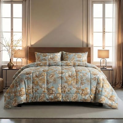 Zelesta Comfort Design Botanic Chique 140x200 - Dekbed zonder overtrek - Wasbaar dekbed - Hoesloos dekbed - 2 in 1 Dekbed met vaste overtrek